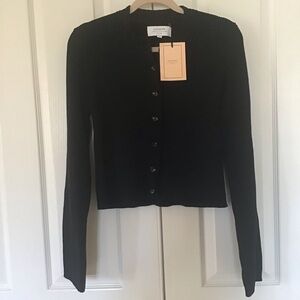 La Ligne NY organic cotton black cardigan sweater M Italy
